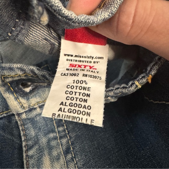 MISS SIXTY Y2K Denim Boot Cut Jeans Distressed Women’s 30 UNIQUE POCKETS - Picture 9 of 13